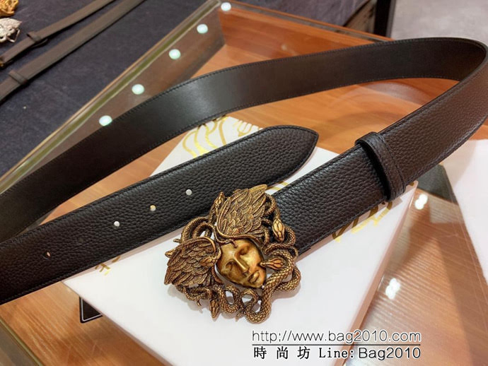 VERSACE範思哲 外貿原單貨 原廠荔枝紋牛皮 全粒面小牛皮底 男士皮帶 高端人士首選  xfp1326